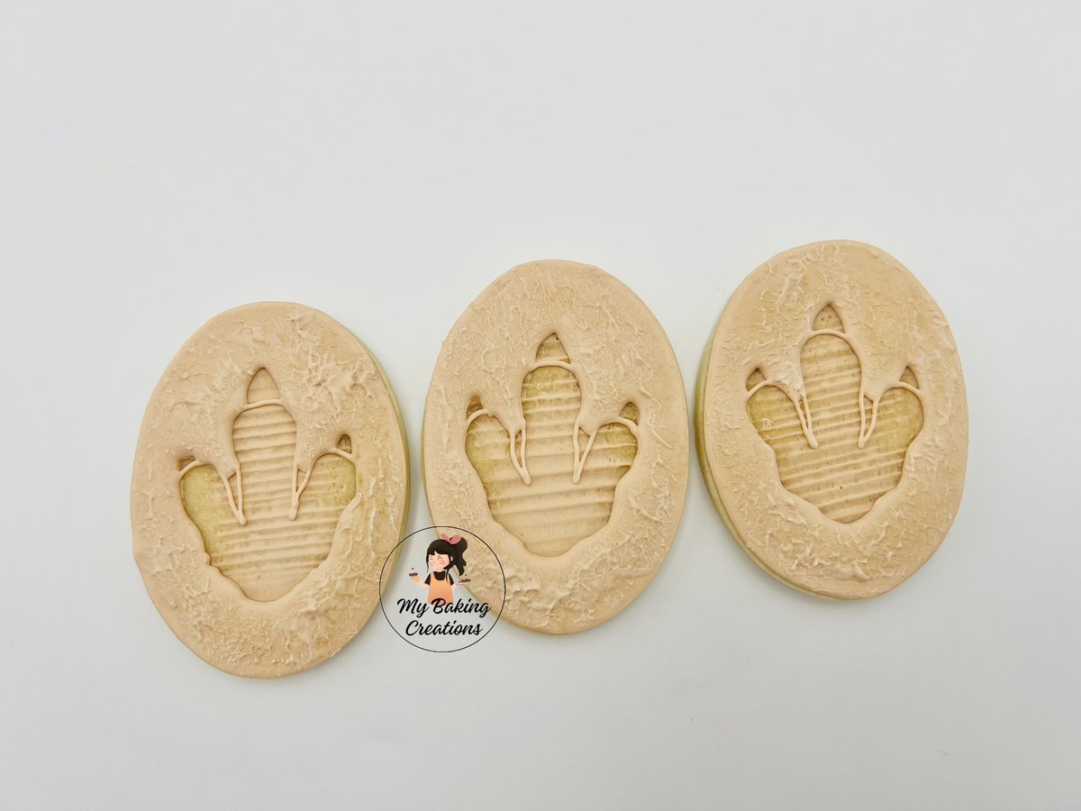 Dinosaur egg printed cookies